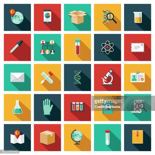 genetic testing icon set - ancestry dna stock illustrations