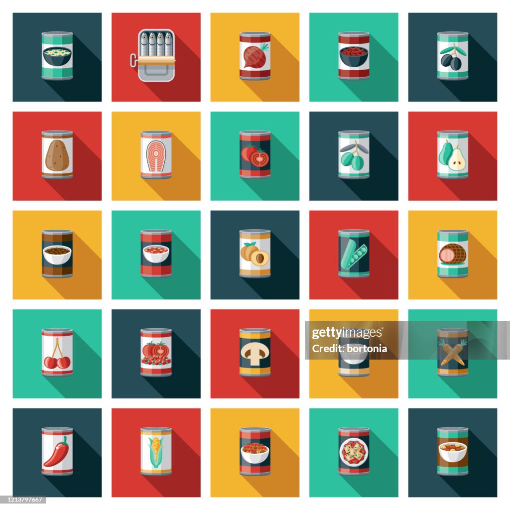 Canned Food Icon Set
