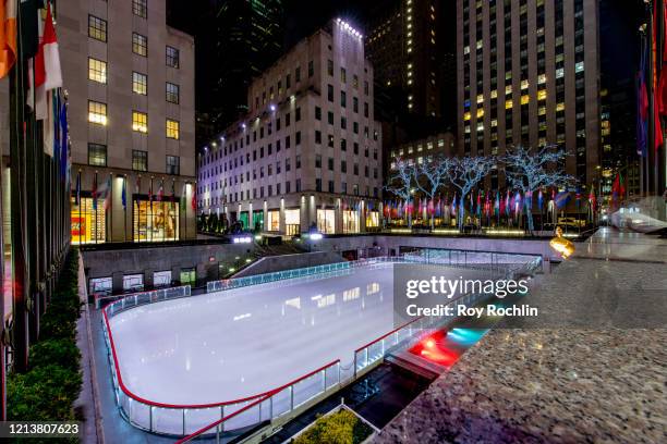 View of the Rockefeller Center Ice Rink on March 20, 2020 in New York City.