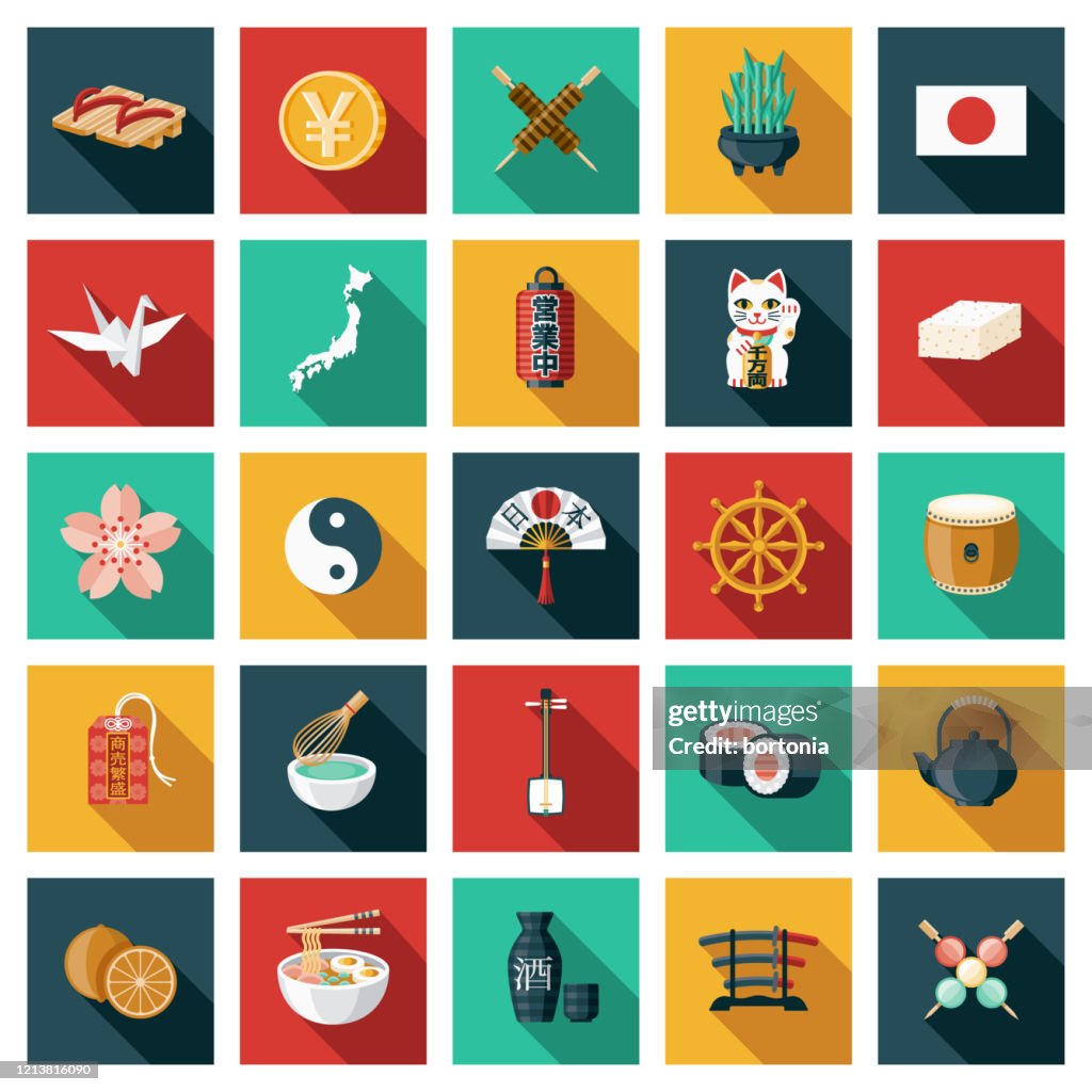 Ikonuppsättning för Japan