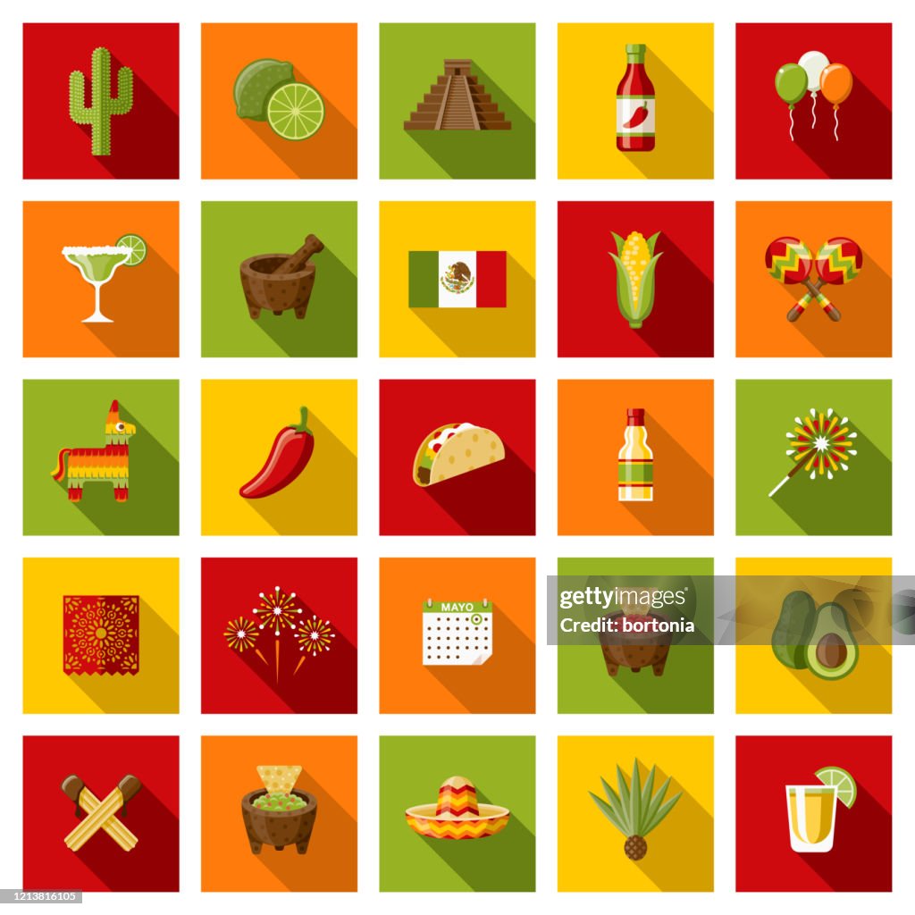 Mexico Cinco de Mayo Icon Set