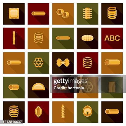 Pasta Shapes Icon Set Pasta Shapes Icon Set