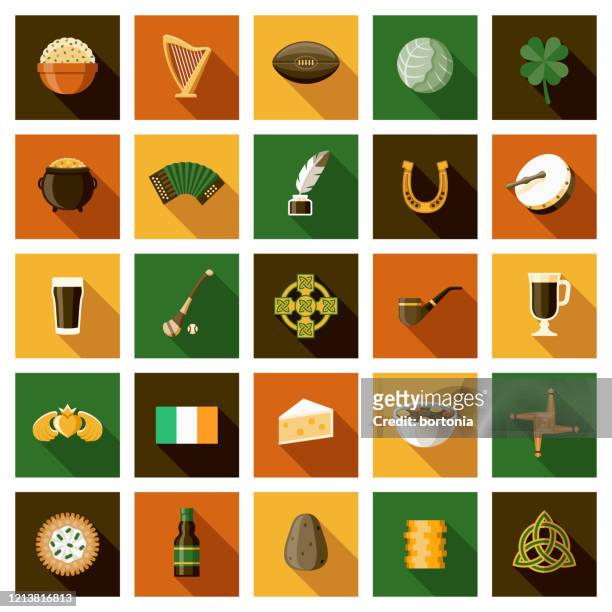 irland icon set - claddagh stock-grafiken, -clipart, -cartoons und -symbole