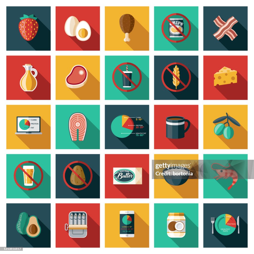 Ketogenic Diet Icon Set