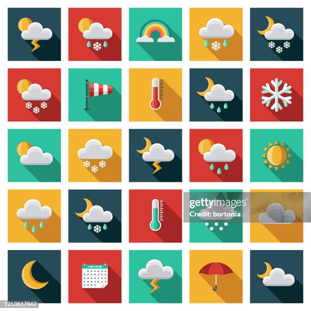 weather icon set - sleet stock illustrations