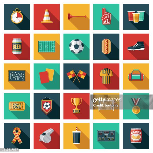 football (soccer) icon set - club soccer stock illustrations