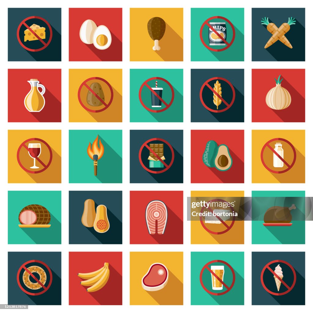 Paleo Dieet Icon Set