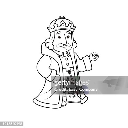 Vector Illustration Of King Isolated On White Background For Kids Coloring  Book High-Res Vector Graphic - Getty Images