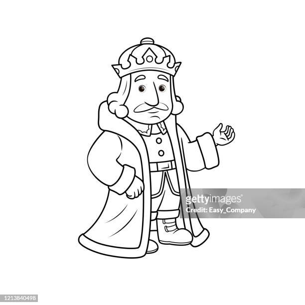 vector illustration of king isolated on white background for kids coloring book. - government minister stock illustrations