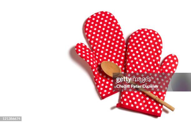 baking cooking oven gloves - kitchen utensil stock pictures, royalty-free photos & images