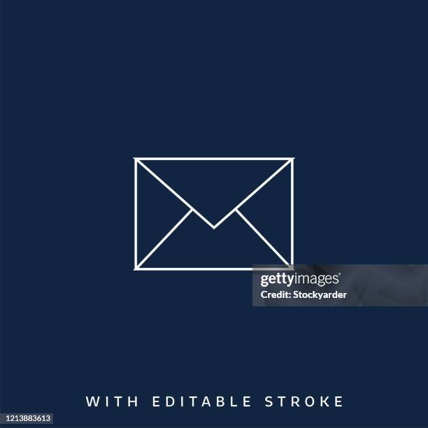 envelope line icon with editable stroke. - white instagram logo stock illustrations