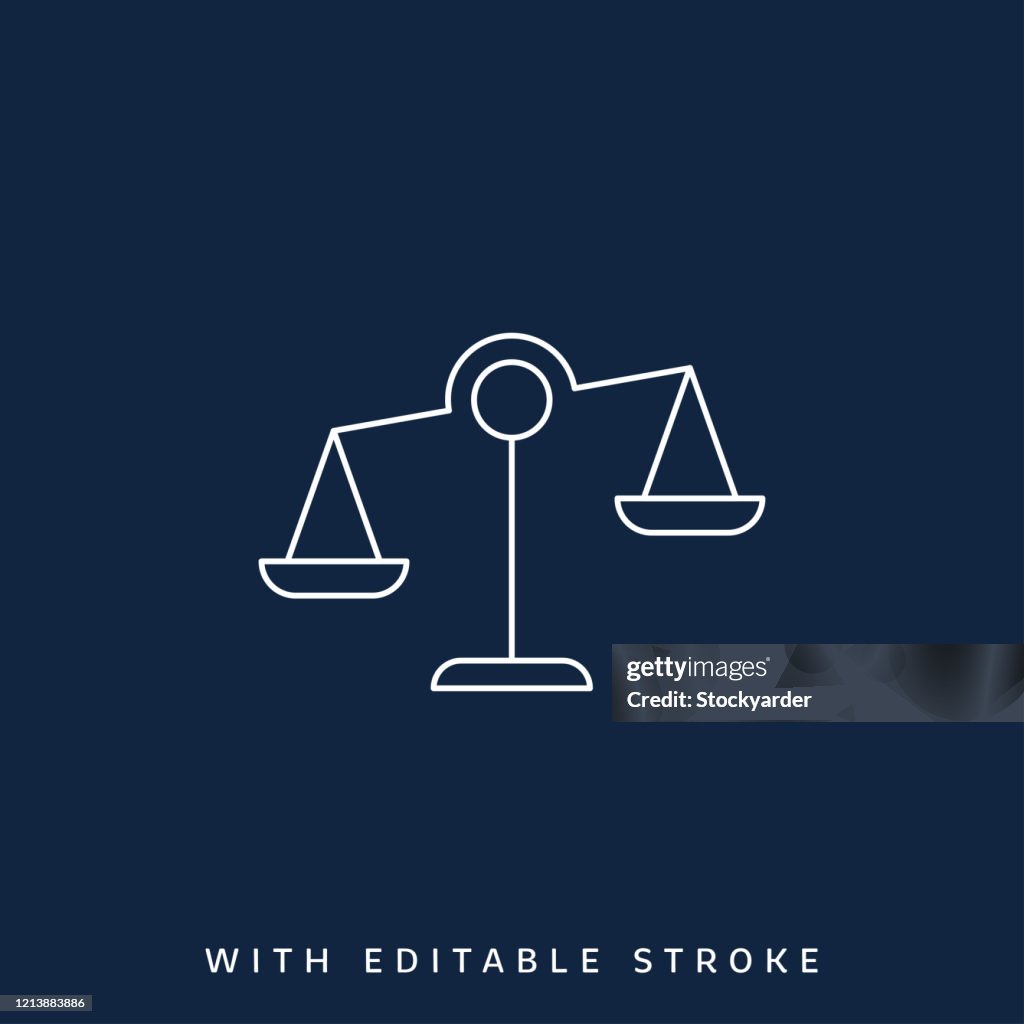 Escala el icono de línea con trazo editable.