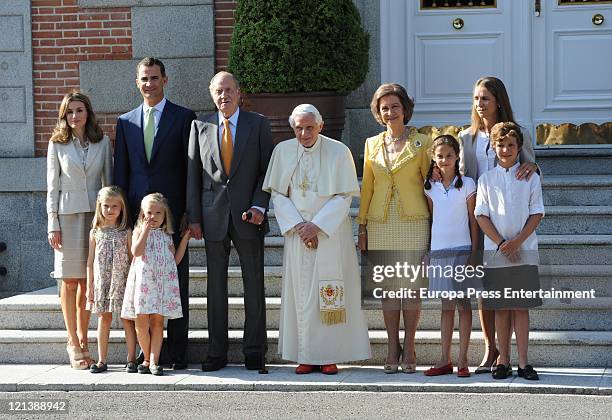 Spanish Royal family members Princess Letizia of Spain, Princess Leonor of Spain, Prince Felipe of Spain, Princess Sofia of Spain, King Juan Carlos...