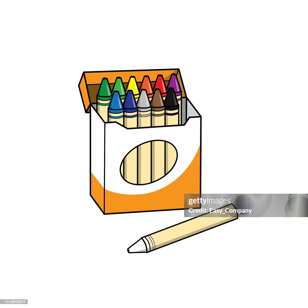 Illustrazione vettoriale del pastello isolato su sfondo bianco.