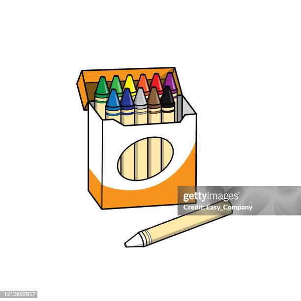 ilustrações de stock, clip art, desenhos animados e ícones de vector illustration of crayon isolated on white background. - desenho a lápis de cera