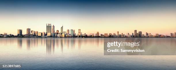 sunset view of urban skyline - perth skyline stock pictures, royalty-free photos & images