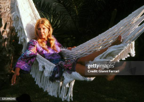 The Duchess Cayetana of Alba in the gardnes of the 'Finca las Canas' at Marbella, 11th September 1973, Malaga, Spain.