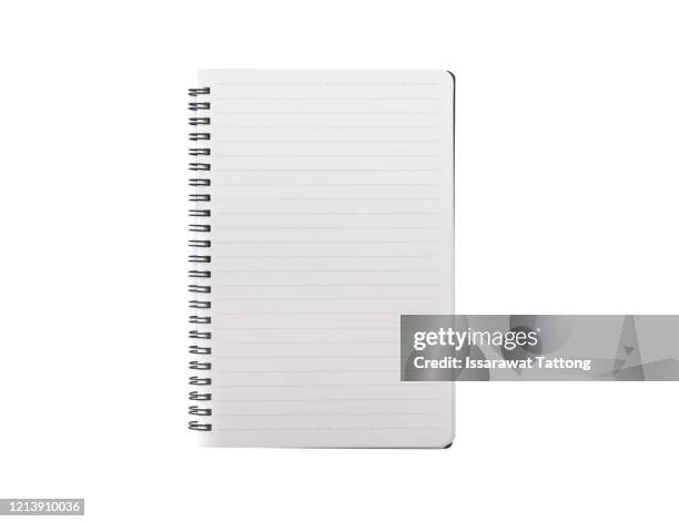 blank open notepad isolated on white - textbook stock pictures, royalty-free photos & images