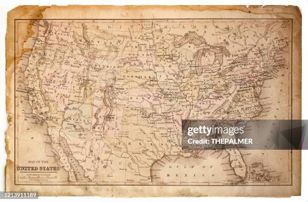 map of usa 1887 - midwest stock illustrations