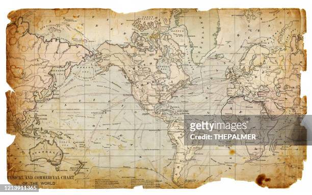 world map 1889 - atlas mythological figure stock illustrations