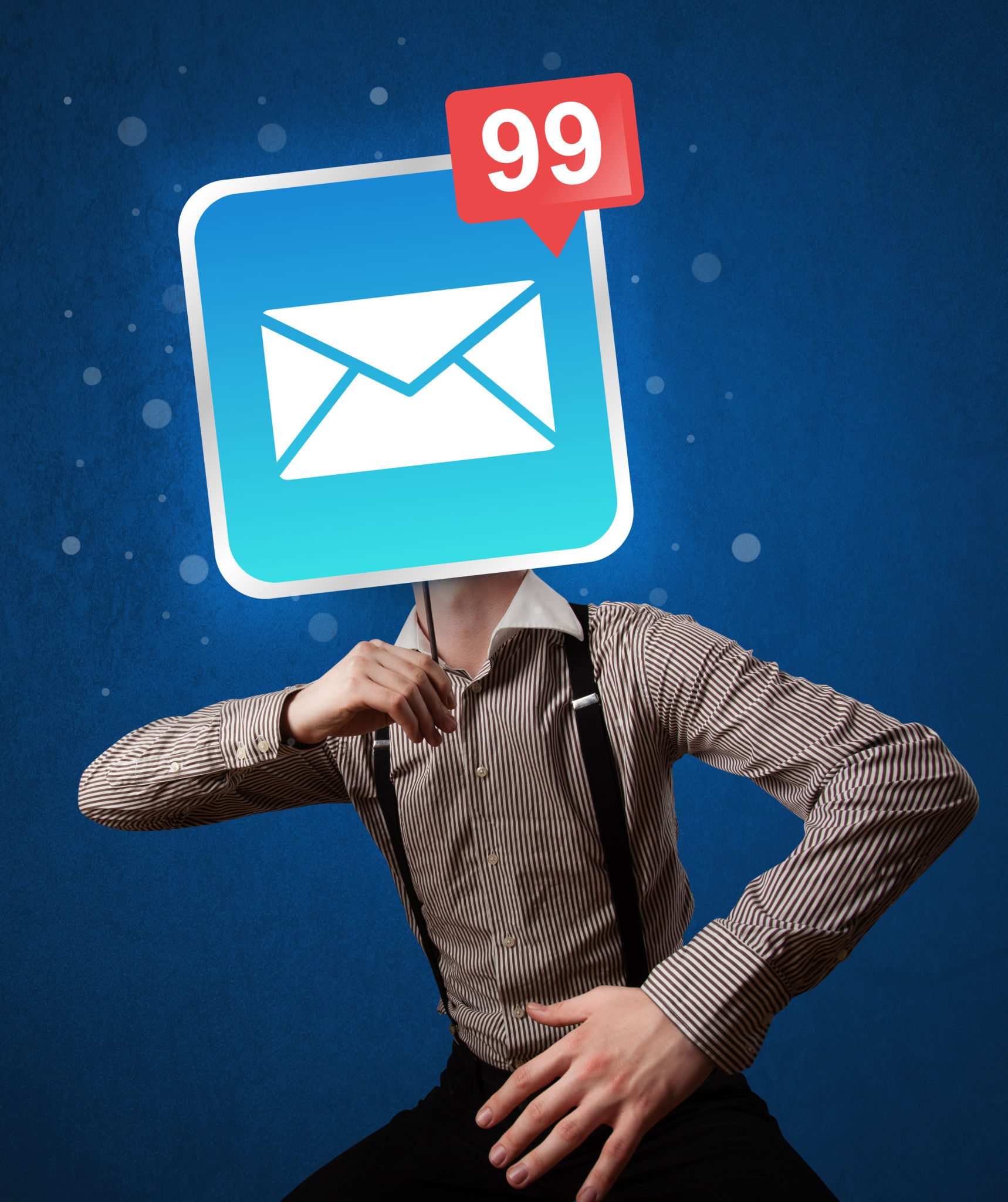 Businessman holding mail sign Businessman holding mail sign