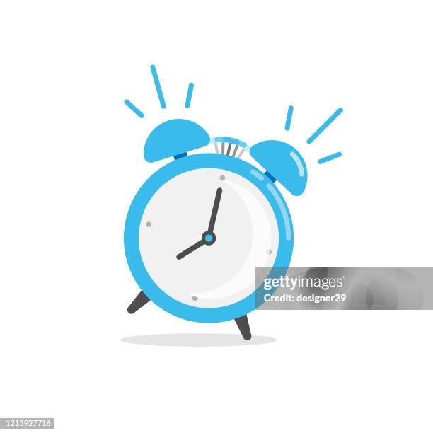 wecker-symbol. wake up time vector design auf weißem hintergrund. - clock stock-grafiken, -clipart, -cartoons und -symbole