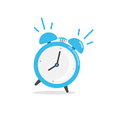 Alarm Clock Icon. Wake Up Time Vector Design on White Background.