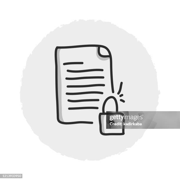 confidential data line icon - computer storage icon stock illustrations