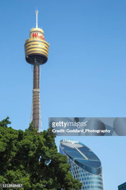 australië: sydney tower - centrepoint tower stockfoto's en -beelden