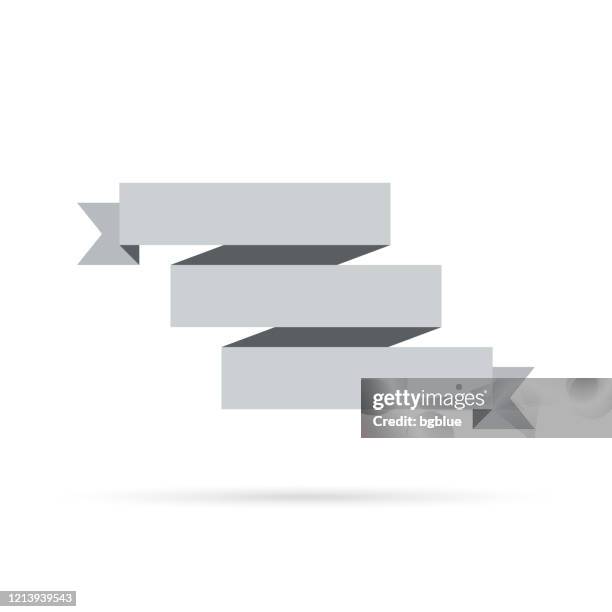 Grey Ribbons Border Gray Ribbon Isolated On White Background Design Element High-Res Vector ...
