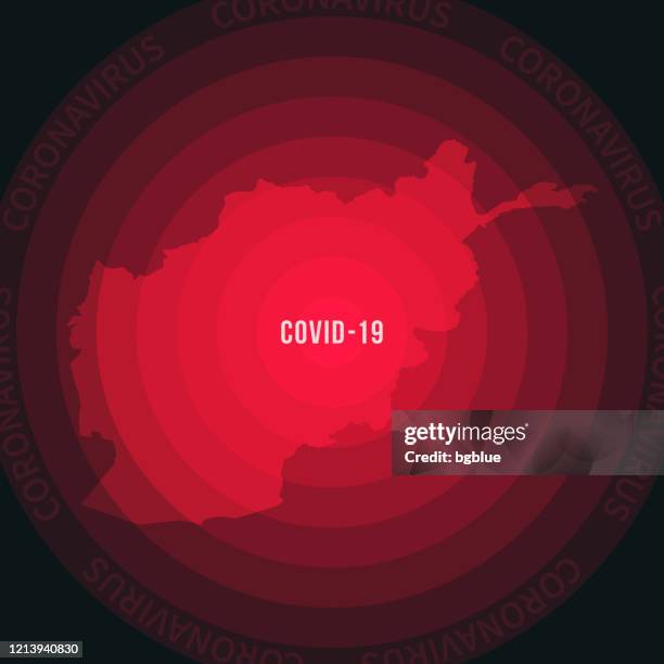 afghanistan map with the spread of covid-19. coronavirus outbreak - coronavirus afghanistan stock illustrations