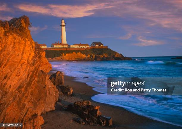 pigeon point lighthouse at pescadero, ca - half moon bay california stock pictures, royalty-free photos & images