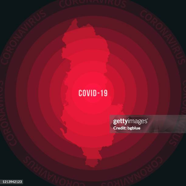 stockillustraties, clipart, cartoons en iconen met albanië kaart met de verspreiding van covid-19. coronavirus uitbraak - tirana