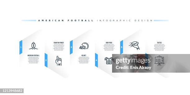 infographic design template with american football keywords and icons - touchdown icon stock illustrations