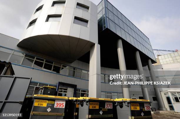 La façade du laboratoire P4 Jean Mérieux est photographiee le 27 février 2008 à Lyon. Des chercheurs manipulent des virus dans le laboratoire P4 Jean...