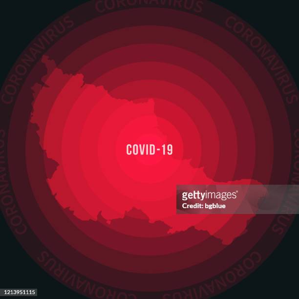 belle-ile-en-mer map with the spread of covid-19. coronavirus outbreak - en quarantaine stock illustrations