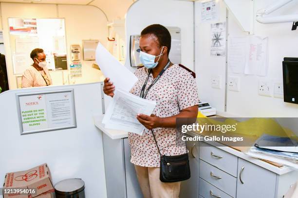 Nurse during the launch of the Transnet-Phelophepa healthcare train clinic in Phoenix on May 19, 2020 in Durban, South Africa. According to a media...