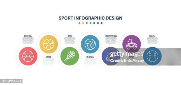 infographic design template with sport keywords and icons - racquet sport stock illustrations