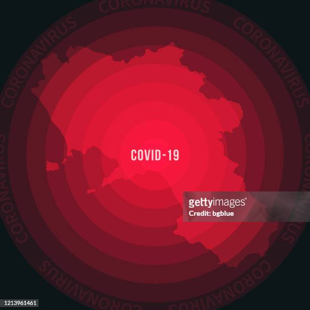 campania map with the spread of covid-19. coronavirus outbreak - campania stock illustrations