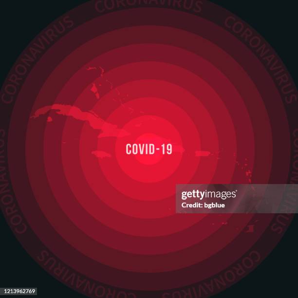 caribbean map with the spread of covid-19. coronavirus outbreak - galapagos stock illustrations