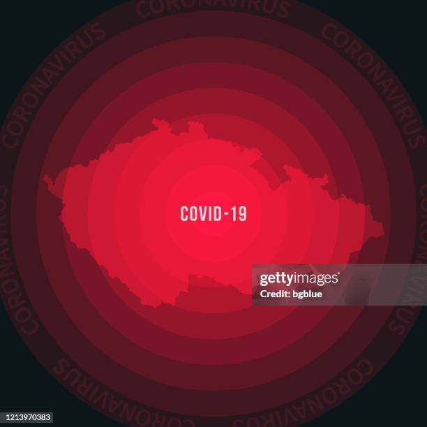 czech republic map with the spread of covid-19. coronavirus outbreak - czech republic covid stock illustrations