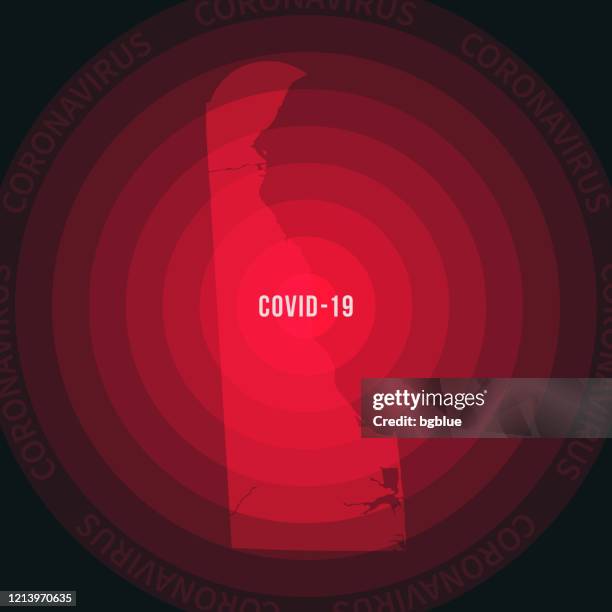 ilustrações de stock, clip art, desenhos animados e ícones de delaware map with the spread of covid-19. coronavirus outbreak - delaware