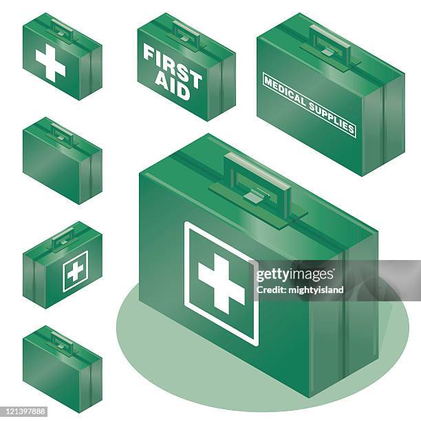 first aid boxes - case closed stock illustrations