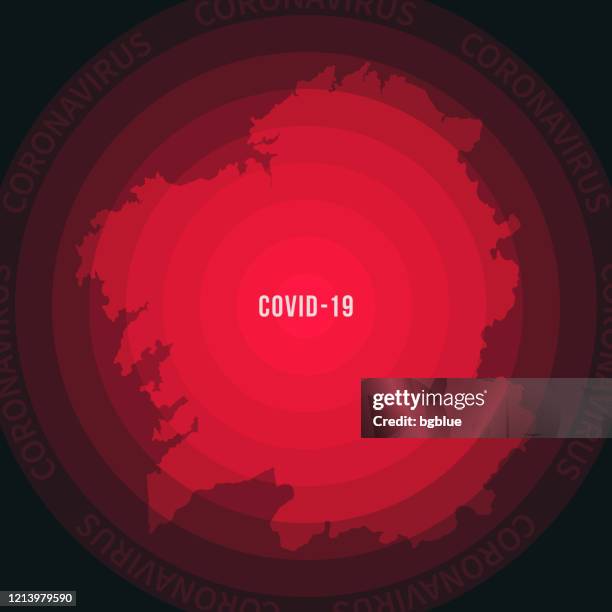 galicia map with the spread of covid-19. coronavirus outbreak - santiago de compostela stock illustrations