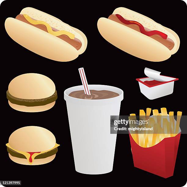 fast food - chocolate shake stock illustrations