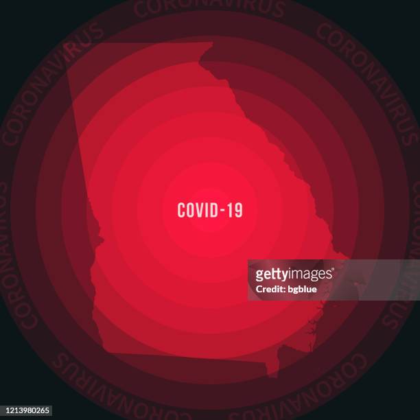 georgia (usa) map with the spread of covid-19. coronavirus outbreak - georgia us state stock illustrations
