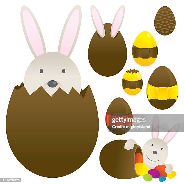 easter bunny - easter chocolate stock illustrations