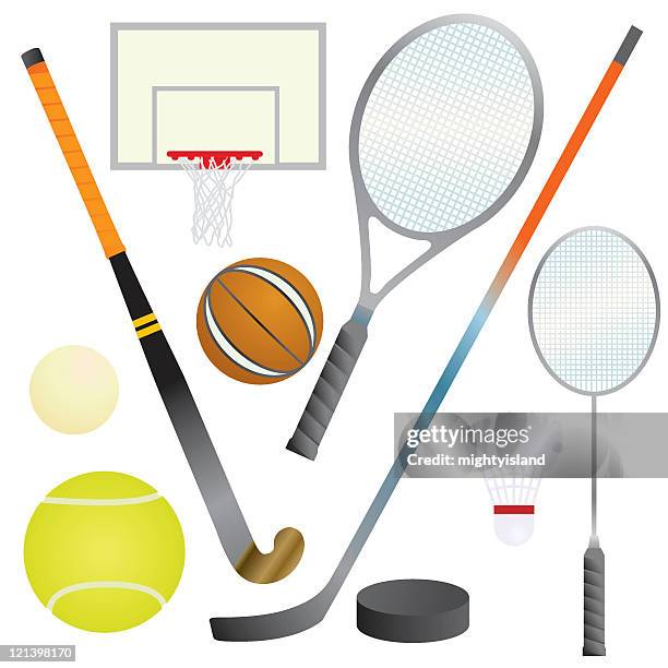 sports stuff - tennis racket vector stock illustrations