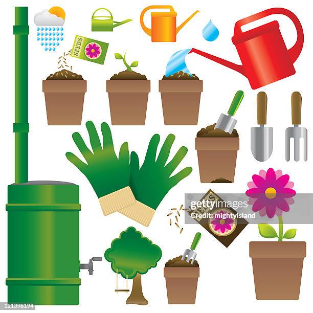 sommer garten - arbeitshandschuh stock-grafiken, -clipart, -cartoons und -symbole
