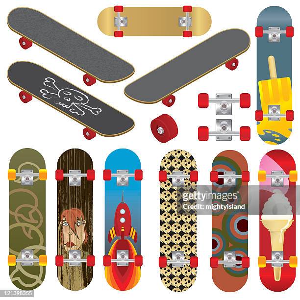 skateboards - skateboard icon stock illustrations